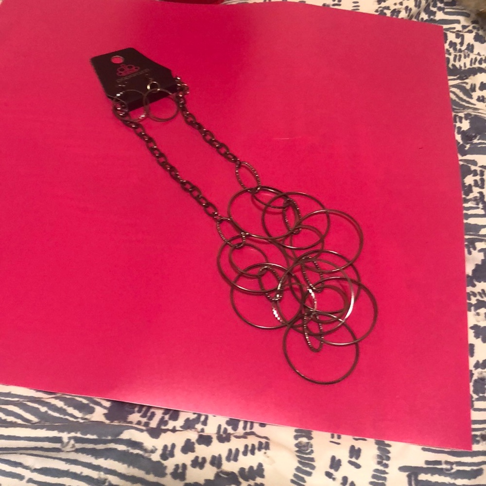Sliver necklace and earrings